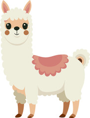 vector illustration of cartoon Alpaca