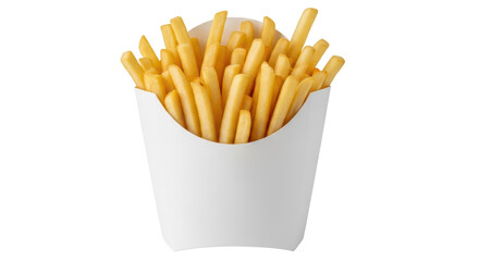 Isolated French Fries in White Paper Container