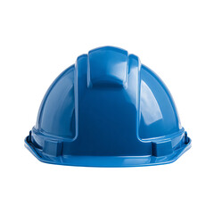 Construction Safety: A pristine, vibrant blue safety helmet, the essential protective gear for any construction or industrial setting, showcases its design against the backdrop of workplace.