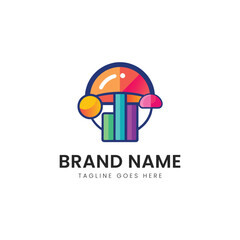 Colorful logo design featuring vibrant geometric shapes, representing creativity and innovation in a modern aesthetic.