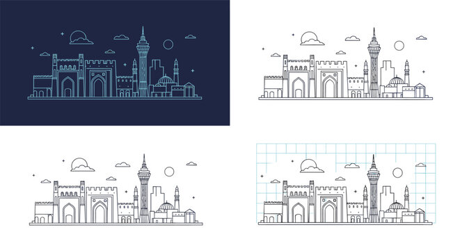 Artistic Blackpool Skyline Illustration a Minimalist and Expressive Depiction of Iconic Landmarks