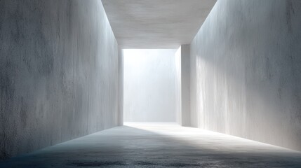 Obraz premium Empty gray concrete room with soft ambient light