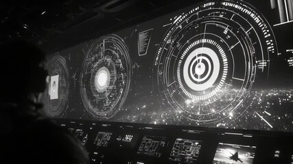 Futuristic Spaceship Control Room with Advanced Technology and Pilot Overseeing Navigation - Powered by Adobe