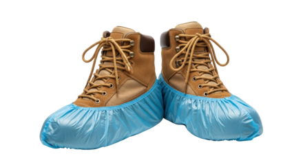 Isolated Shoe Covers on Boots