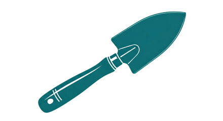 Isolated Teal Gardening Trowel