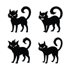 set of cats silhouettes
