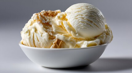 Creamy Vanilla Ice Cream Delight: A Bowl of Frozen Dessert Perfection