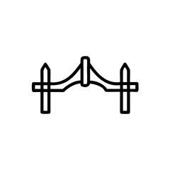 Handdrawn Line Art Icon of Tower Bridge London Simple Minimalist Design vector