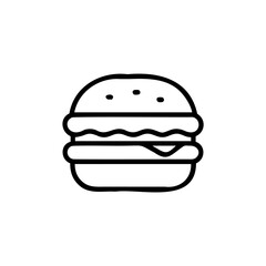 Handdrawn Line Art Burger Icon Simple Fast Food Menu Graphic hamburger fastfood