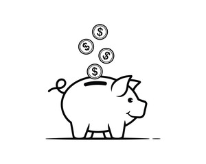 Piggy Bank Saving Money