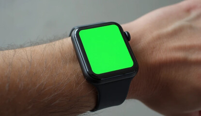 Smartwatch Technology Green Screen Monitor Display