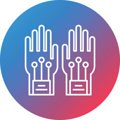Wired Gloves Line Gradient Circle Background Icon