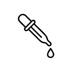 Handdrawn Line Art Dropper Icon Liquid Drop Medicine Science Chemistry pipette
