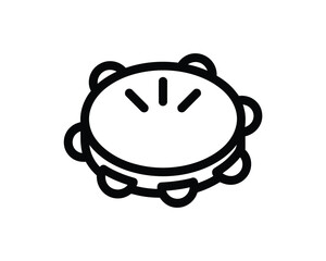 Simple black outline icon of a tambourine on a white background