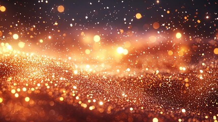 Obraz premium Sparkling gold glitter background with glowing lights.