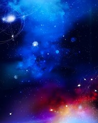 Abstract celestial space with luminous stars