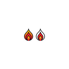 Modern Dual Flame Icon Design in Bold Minimal Style