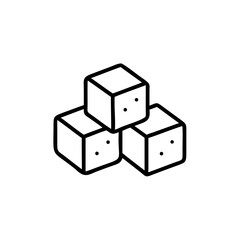 Handdrawn Three Isometric Cubes Outline Simple Minimalist Design drawing
