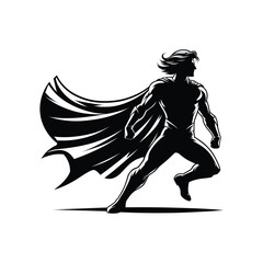 superhero pose vector silhouette clip art logo design illustration