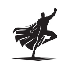 superhero pose vector silhouette clip art logo design illustration © MdBadal