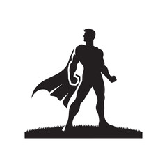 superhero pose vector silhouette clip art logo design illustration