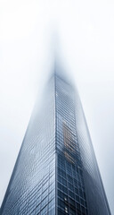 Modern Skyscraper in Fog