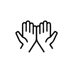 Fototapeta premium Handdrawn Line Art Two Hands Together Icon Symbol vector
