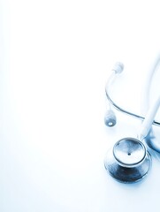 Medical stethoscope on a white background