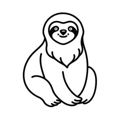 peaceful sloth line drawing illustration