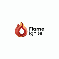 Vector logo design for a company featuring a fire flame and water drop icon