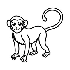 Obraz premium vintage jungle monkey line drawing