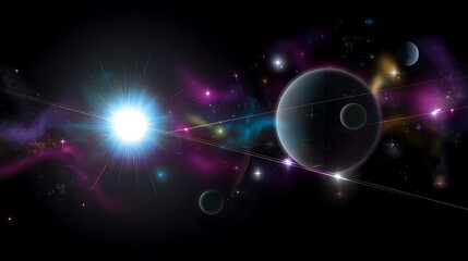 Planets nebulae and distant bright star
