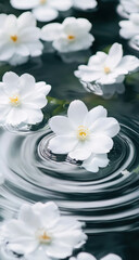 Delicate White Flowers on Water