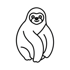 chill sloth minimal line drawing vector art