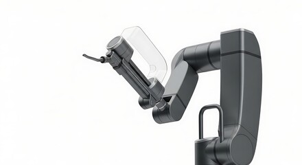 Sleek Robotic Arm Displayed on a Clean White Background for Technological Innovation