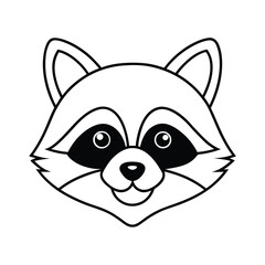 cute raccoon mask outline art