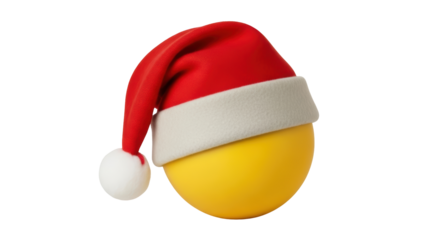 Isolated Emoji with Santa Hat