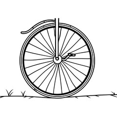 Vintage Bicycle Wheel Vector Illustration Design Element