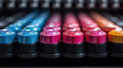 A vibrant display of glitter markers and art supplies offers a visually appealing array for creative expression, inspiring artists of all ages to unleash their imagination and creativity.