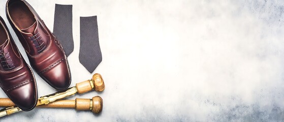 Fine shoemaking accessories in elegant still life