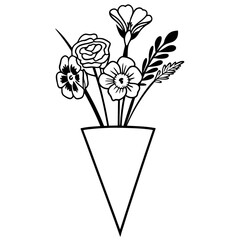 Floral Vector Illustration Minimalist Flower Bouquet Design