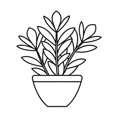 indoor plant outline illustration pack