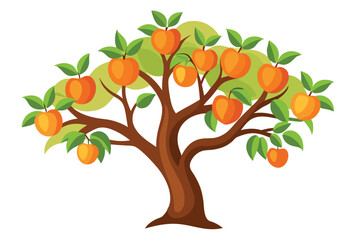 Obraz premium Peach tree vector clipart illustration in simple flat design style for spring or gardening theme