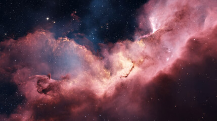 Obraz premium Space background with colorful nebula Galaxy Cloud. Bright galaxy shimmering neon blue purple colors with distant stars. Mysterious alien star system purple green planets orbiting a bright glowing sun
