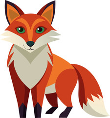 red fox vector illustration