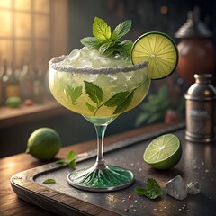 Refreshing Mojito Cocktail in Elegant Glassware