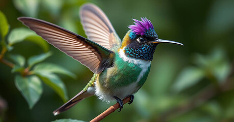Obraz premium A Cute hummingbird - Male Crowned Woodnymph