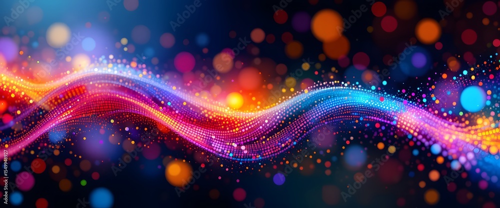 Poster Abstract Dot Pattern Background, A Vibrant Design With Flowing Waves Of Color. The Dynamic Composition Creates A Feeling Of Energy. Perfect For Technology And Artistic Projects. Beautiful Hues Blend