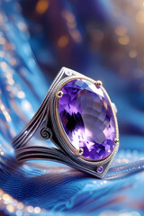 Amethyst Ring Exquisite Gemstone Jewelry