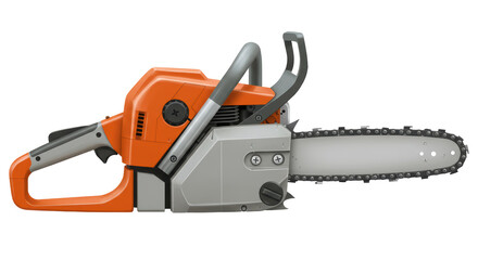 Isolated Orange Chainsaw